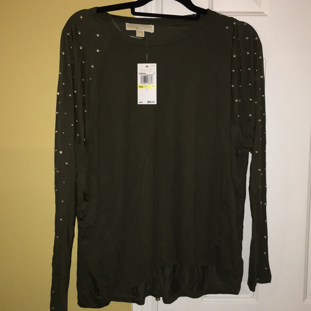 New Michael Kors Casual Top Forrest Green
